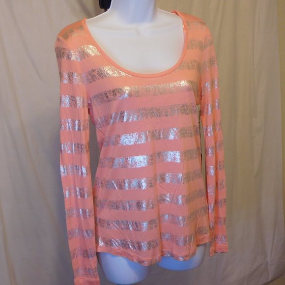 Jennifer Lopez Tops - J Lo Brand Long Sleeve Tshirt, Peach XS NWT